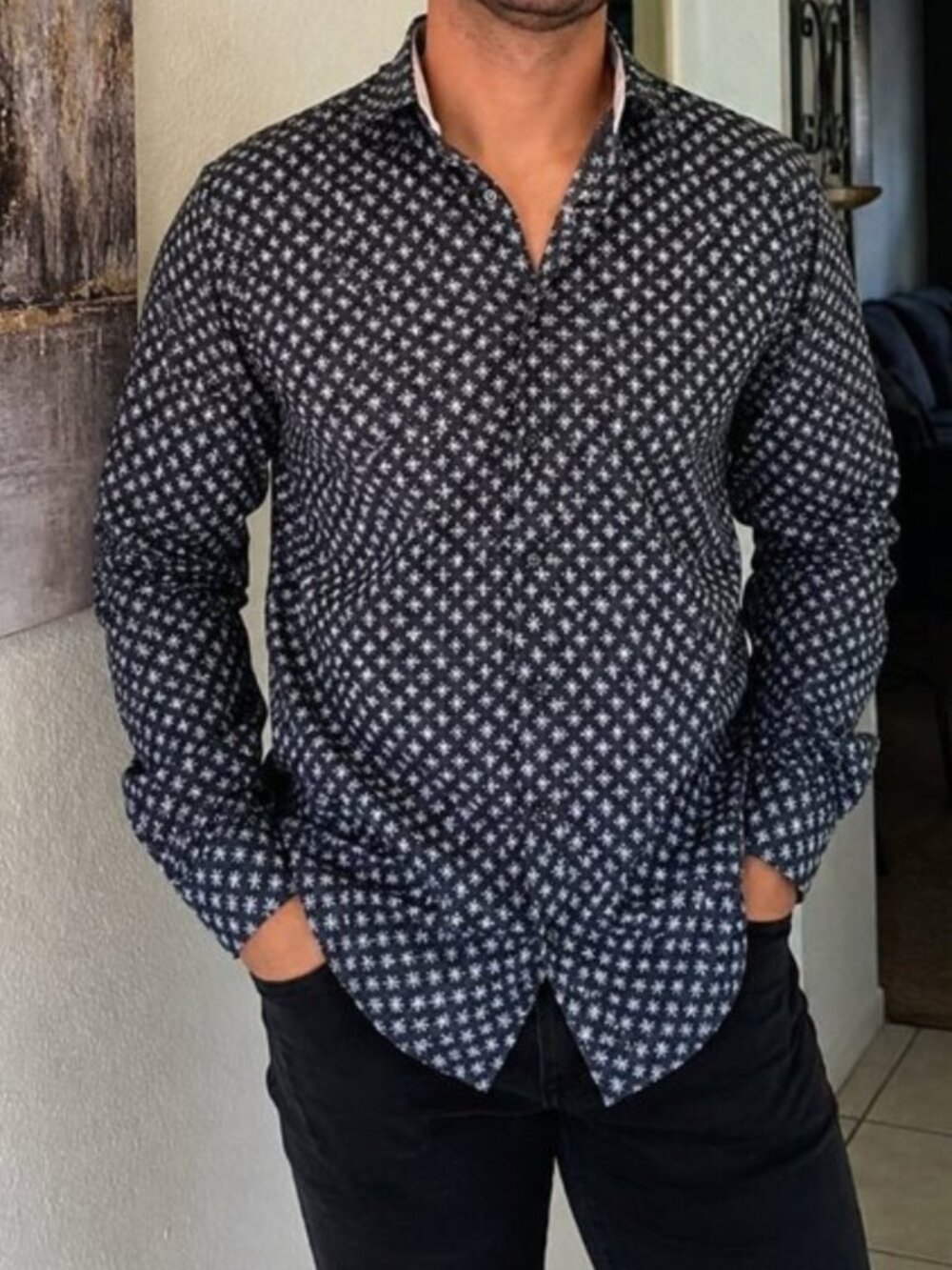 🖤 Montero Men's Long Sleeve Button-Up Shirt – Size XXL –